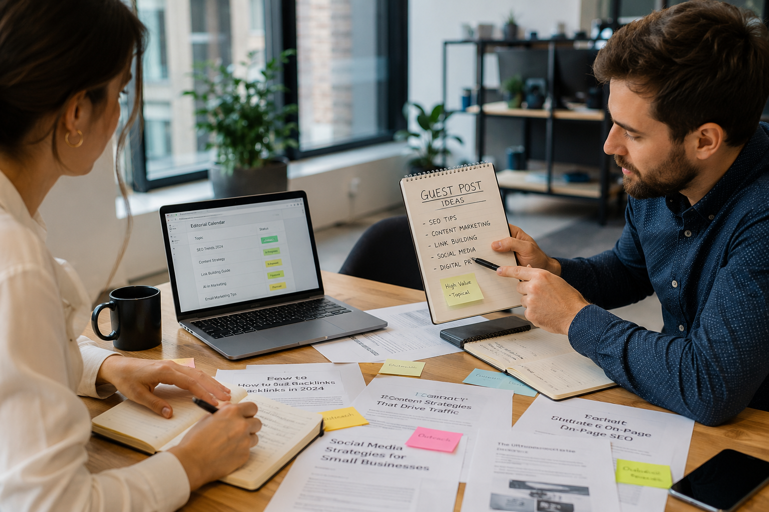 Guest post outreach content planning and article brainstorming